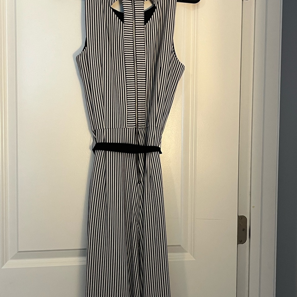 Gabby Skye Monochrome Striped Jumpsuit